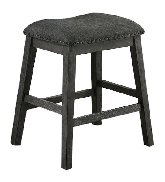 Briarcrest - Set of 2 - 26" Gray Wood Counter Height Bar Stools with High Back and Foam Cushion