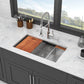 33" Undermount Kitchen Sink Single Bowl Ledge Workstation In 16 Gauge Stainless Steel - White