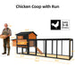 Chicken Coop, Large Outdoor Hen House With Run And Nesting Box Poultry Cage