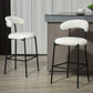 Sorelle - Set of 2 - 26" Snow White Teddy Fabric Counter Height Stools with Open Back and Black Powder-Coated Base