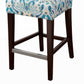 Marivelle - Set of 2 - 26" Fixed-Height Counter Stool with Luxurious Blue Tufted Fabric, Solid Wood Frame, and High Back Design