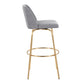Toriano - Contemporary Fixed Height Barstool With Swivel And Round Footrest (Set of 2) - Gray