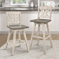 Ashlyn - Set of 2 - 29" Pub Height Chairs with Distressed Gray & White Solid Rubberwood X-Back Design, Bar Chairs for Dining Room