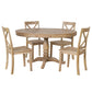 Modern Dining Table Set For 4, Round Table And 4 Kitchen Room Chairs, 5 Piece Kitchen Table Set For Dining Room, Dinette, Breakfast Nook