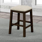 Tennyson - 4-Piece 30" Rustic Brown Counter Height Table with Fabric Padded Stools and Socket