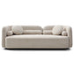 3 Seater Sofa Couch With Throw Pillows For Living Room - Light Beige