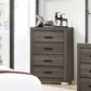 1 Piece Chest Bar Handle Bedroom Furniture With Texture And Clean Lines - Gray