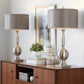 Joan - Contemporary Table Lamp (Set of 2) - Nickel / Gray Satin