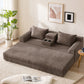 Soft Striped Convertible Sofa Bed, Dual Use Lounge Couch With Cup Holders And Pillows