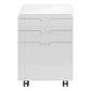 File Cabinet, Rolling Mobile, Storage Drawers, Printer Stand, Office, Work, Glossy Contemporary, Modern - White