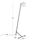 Eileen - Contemporary Floor Lamp - Nickel / White