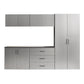 Astro Series - Garage Cabinet Set B With Soft Closing Drawers - Metallic Gray