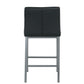 Samson - Set of 2 - 30" Black Modern PU Bar Stools with Metal Legs