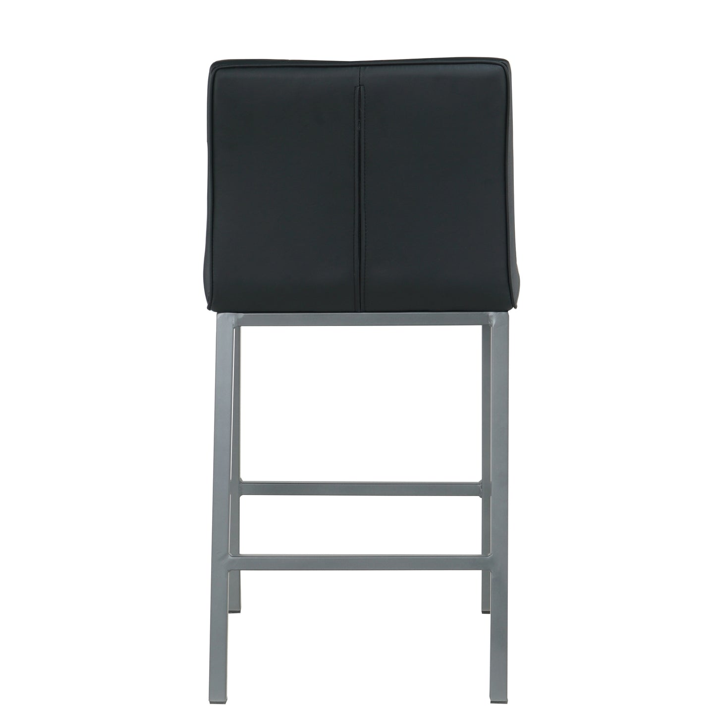 Samson - Set of 2 - 30" Black Modern PU Bar Stools with Metal Legs