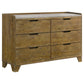 Packard - 6 Drawer Dresser - Oak