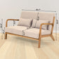 Leisure Chair With Solid Wood Armrest And Feet, Mid-Century Modern Accent Sofa, 2 Seat