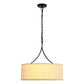 3 Light Pendant Light Adjustable Drum Chandelier, Shade Ceiling Light Fixture - Beige White / Black