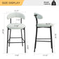 Sorelle - Set of 2 - 26" Snow White Teddy Fabric Counter Height Stools with Open Back and Black Powder-Coated Base