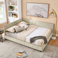 Upholstered Storage Tufted Bed Frame With Backrest And Armrests