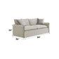 Upendo - Pattern Linen Sofa With 2 Toss Pillows - Beige