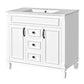 Bathroom Vanity With Top Sink, Basin On Cabinet With 2 Soft Closing Doors And 2 Drawers