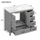 Bathroom Vanity With Ceramic Sink Combo, Abundant Storage Cabinet 2 Soft Close Doors And 5 Drawers
