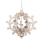6 Light Chandelier, Hanging Light Fixture With Adjustable Chain For Kitchen, Bulb Not Included - White