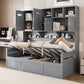 Daybed With All-In-One Cabinet And Shelf