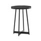 Ranlo - Round Accent Table With Geometric Legs - Black