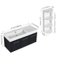 Modern Wall Mounted Bathroom Vanity With Left Sink And Storage Rack