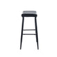 Harper - Set of 2 - 28” Black PolyUrethane Leather Armless Counter Stools with Metal Legs and Footrest - Modern Design for Kitchen or Dining