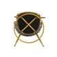 Noble - Set of 2 - 24" - 26" Grey Swivel Counter Stools with Hand-Woven Backrest and Gold Metal Legs