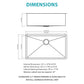 Finish Undermount Stainless Steel Kitchen Sink 32" X 19" 16 Gauge Deep Single Bowl
