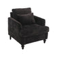 Modern Mid Century Wood Frame Armchair With Tufted Design