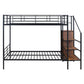 Bunk Bed With Lateral Storage Ladder And Wardrobe