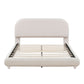 Upholstered Platform Bed With Thick Solid Frame And Stylish Curve-Shaped Design