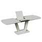 Modern Industrial Style Expandable Dining Table With U Shaped Legs - Antique Gray White