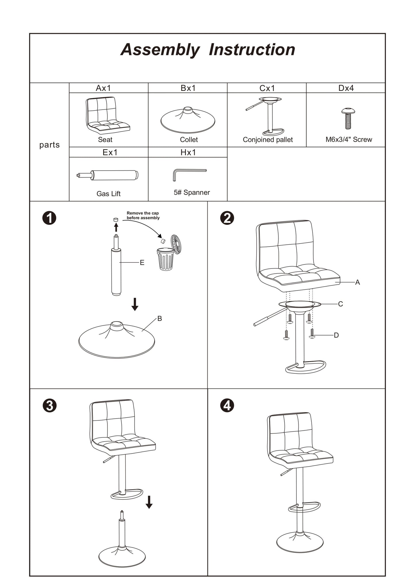 Merlon - Set of 2 - 25" Adjustable Swivel Counter Stools