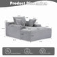 Oversized Chaise Lounge Chair Cozy Cloud Couch With 3 Throw Pillows And Wide Armrest