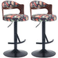 Harrow- Set of 2 - Brown Adjustable Swivel Bar Stools with Solid Wood Backrest for Kitchen Counter & Dining Room