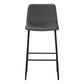 Highland - Set of 2 - 29" Black Swivel Wood Bar Stools with High Back, Contemporary Style