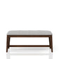 Backless Upholstered Dining Bench Mid Century Seating - Beige