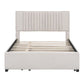 Upholstered Platform Bed With Drawers, Classic Headboard Design