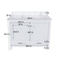 43" Bathroom Vanity With Artificial Marble Carrara Top Set, Multi Functional Cabinet With Doors And Drawer - White