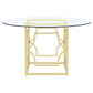 Krista - Round Glass Top Dining Table - Gold