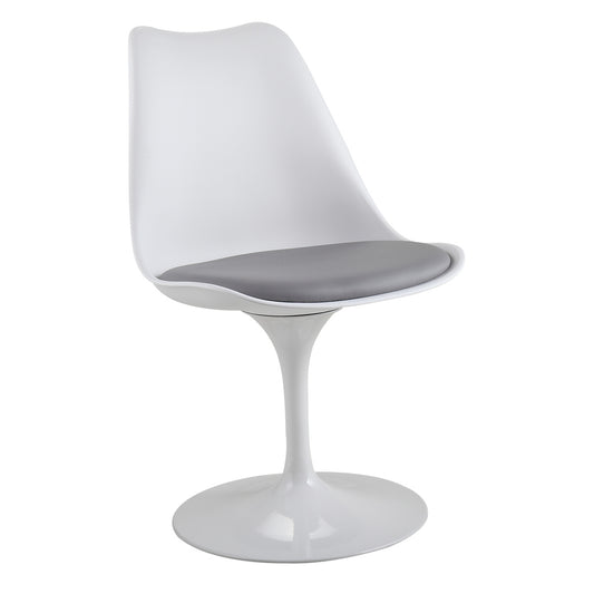 Elara - Set of 2 - 18" Swivel Side Chairs with White and Gray Cushioned Seats