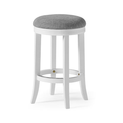 Backless Swivel Stool With Upholstered Seat
