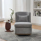 Wide Modern Cushioned Armless Metal Base 360° Swivel Chair With Pillow