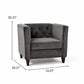 Button Tufted Accent Chair, Square Arms