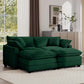 Modern Modular Cushion Sofa With Ottoman, Low Back, Deep Seating Sofa Set